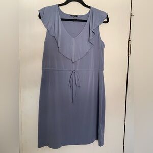 Slinky slate grey semi formal ruffle dress size M Daisy Fuentes wedding guest